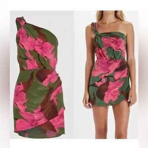 JOHANNA ORTIZ San Basilio One-Shoulder Silk Mini Dress